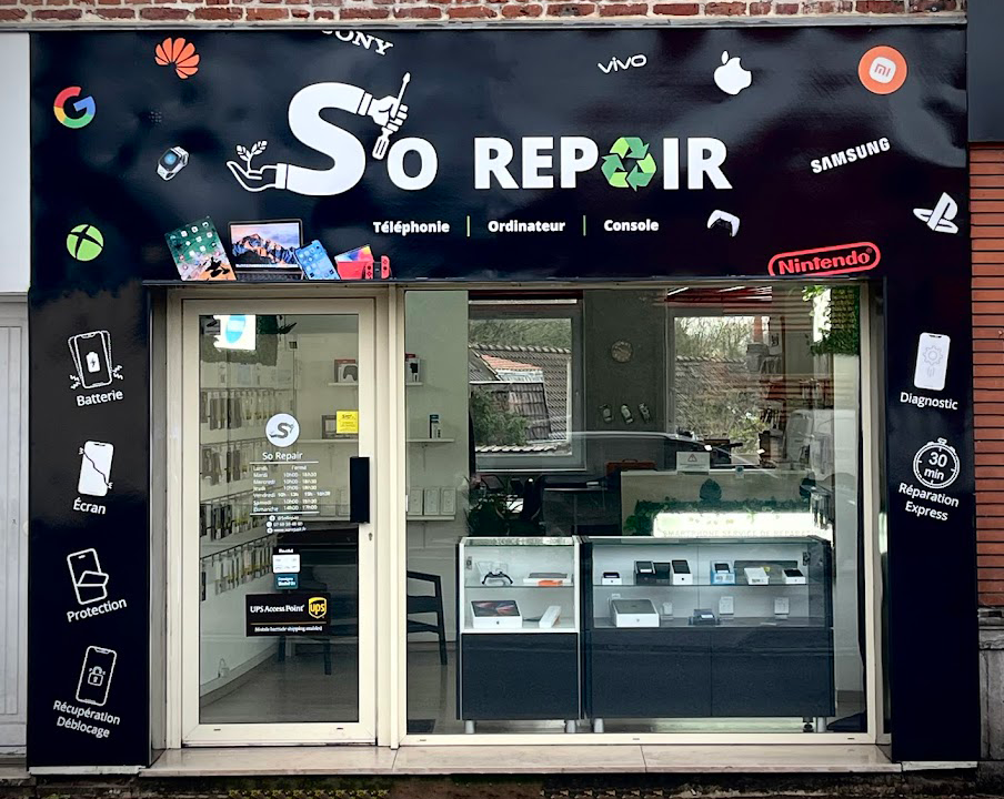 Intérieur boutique So Repair à Douai